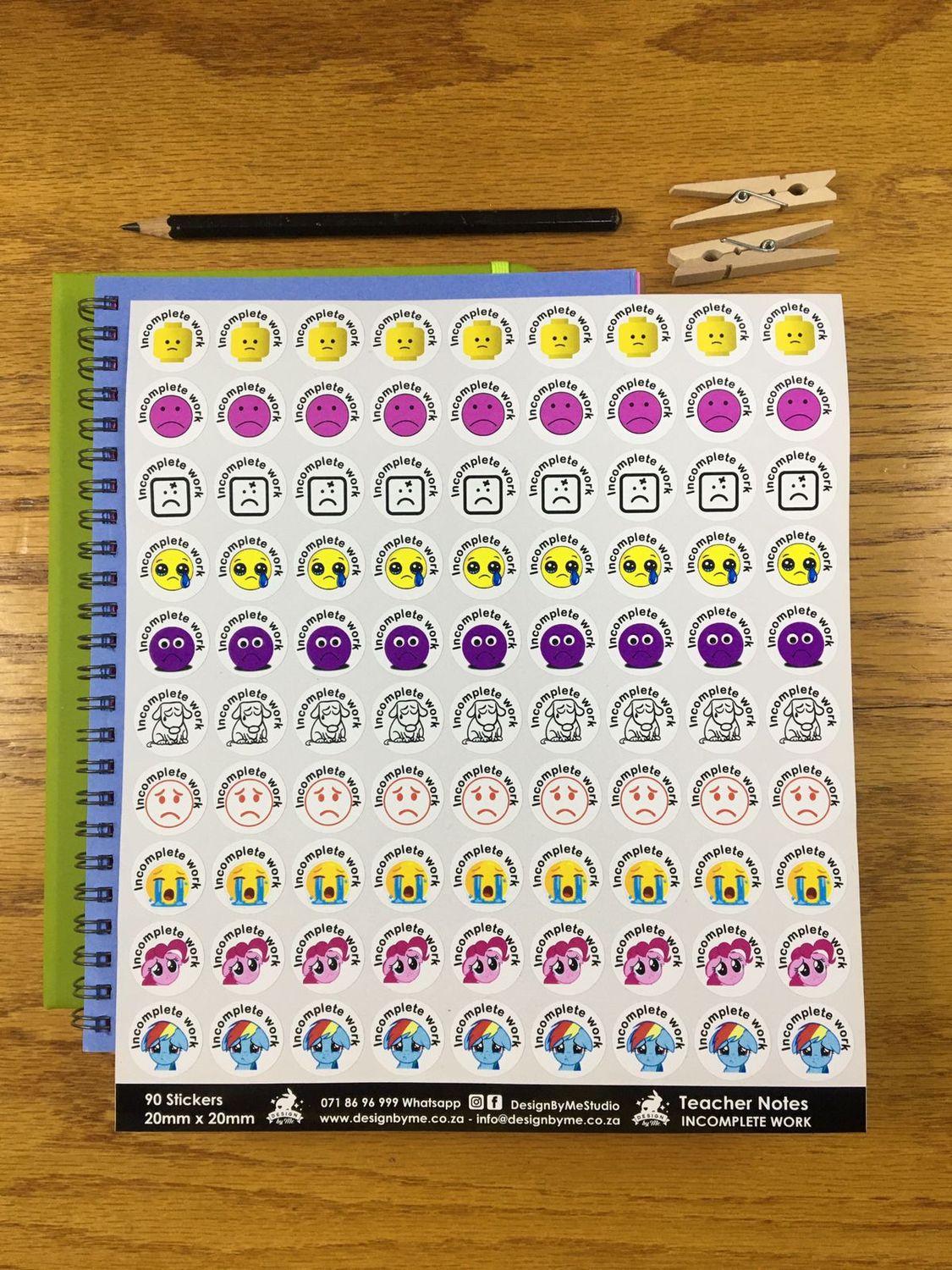 Teachers Note Incomplete work Sample Sale 92 - English