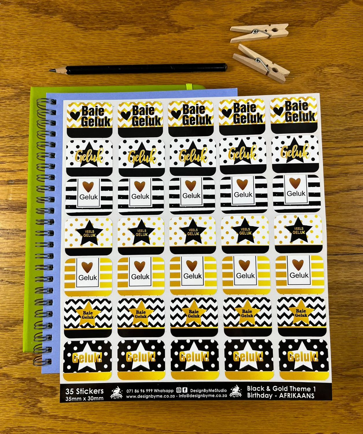 Black and Gold Theme 1   Birthday gift Stickers   Afrikaans