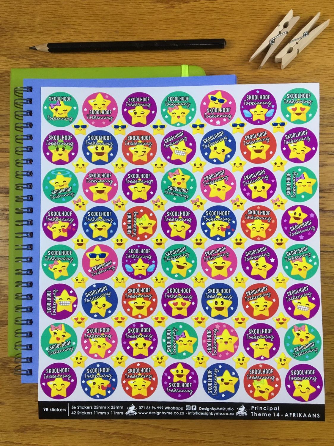 Principal Headmaster Theme 14 Afrikaans Stickers vir Prinsipaal Skoolhoof