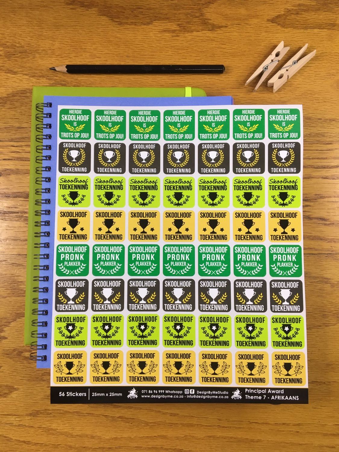 Principal Headmaster Theme 7  Afrikaans Stickers vir Prinsipaal Skoolhoof