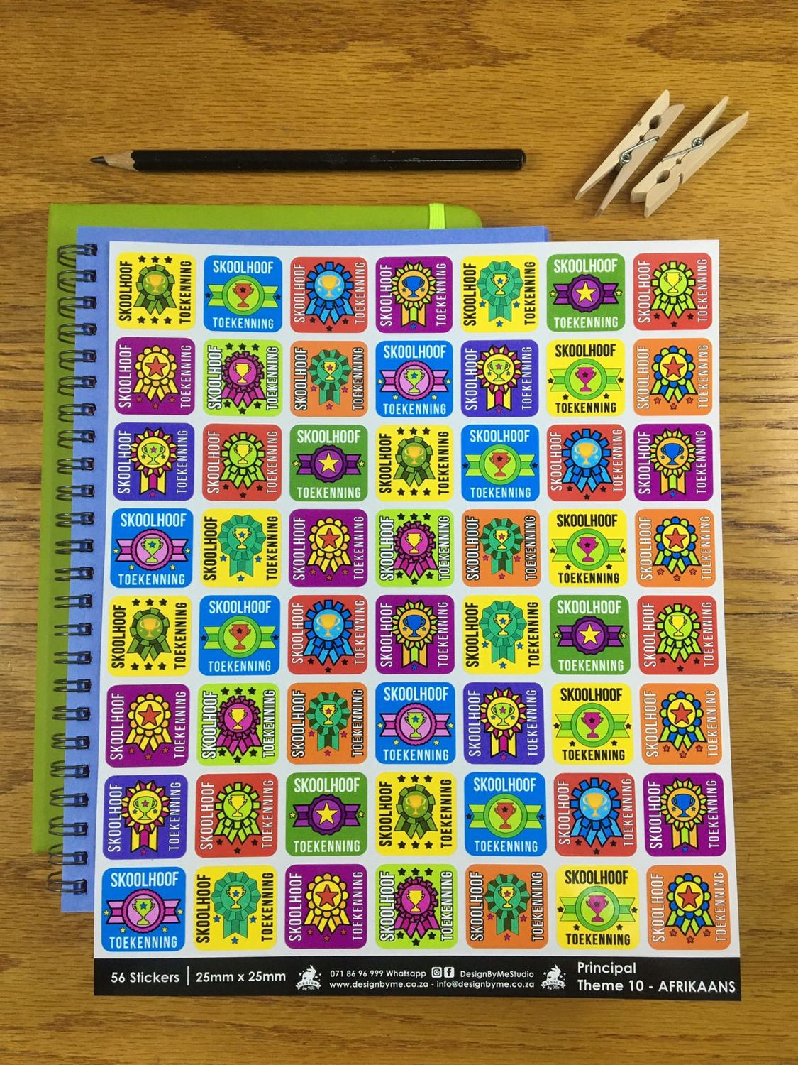 Principal Headmaster Theme 10  Afrikaans Stickers vir Prinsipaal Skoolhoof