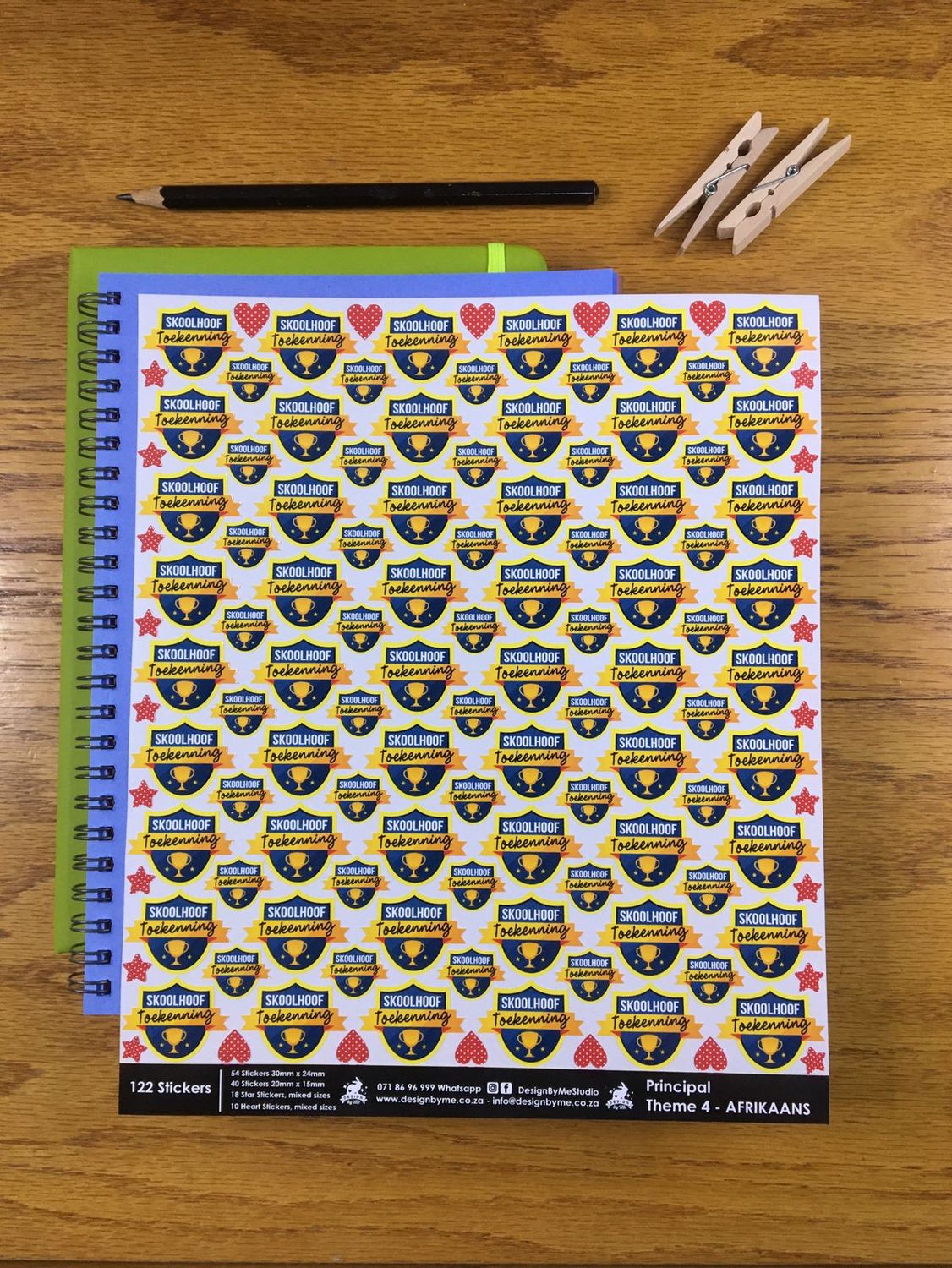 Principal Headmaster Theme 4 Afrikaans Stickers vir Prinsipaal Skoolhoof