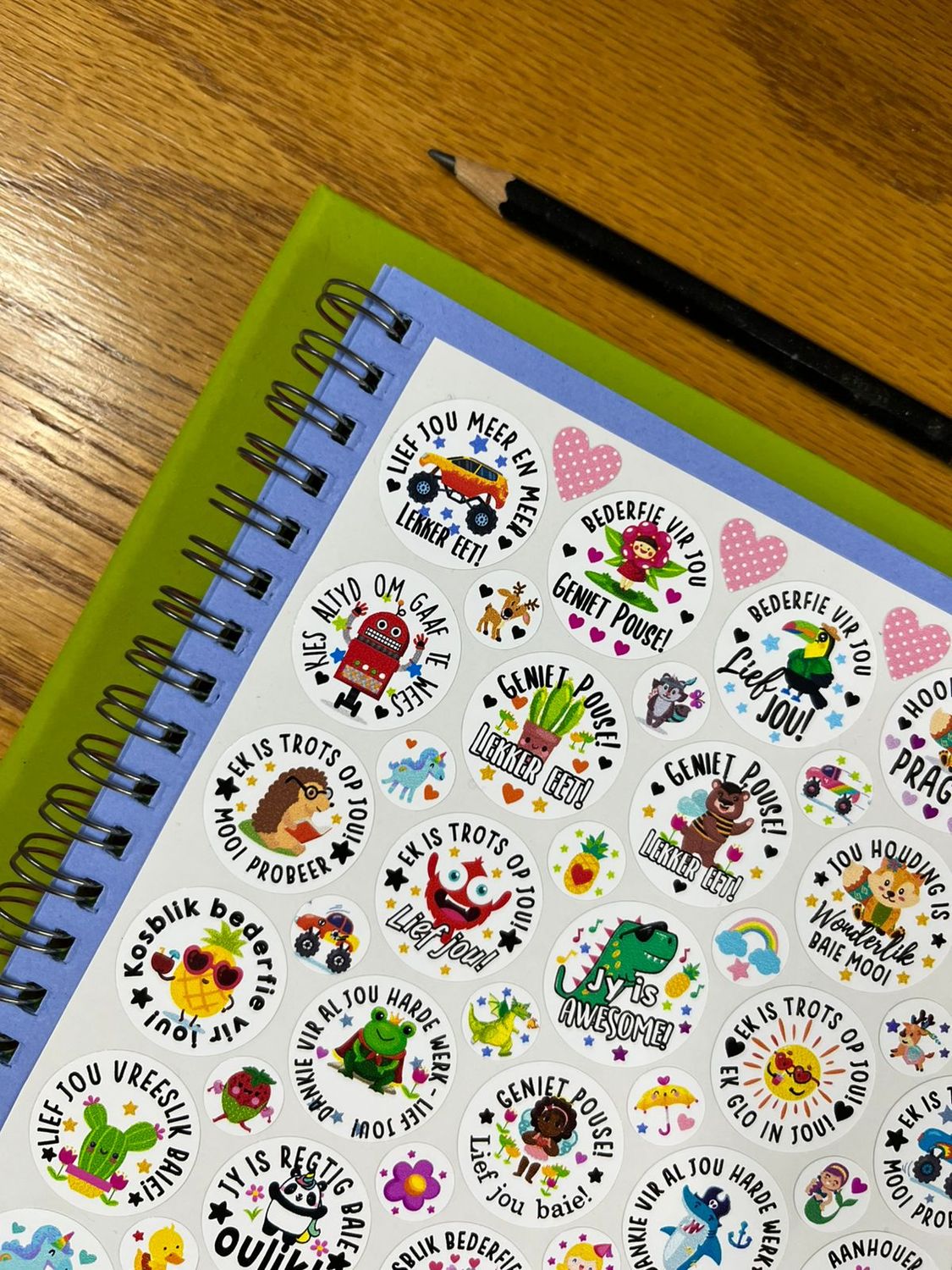 Mixed theme 6  Afrikaans Lunchbox Stickers