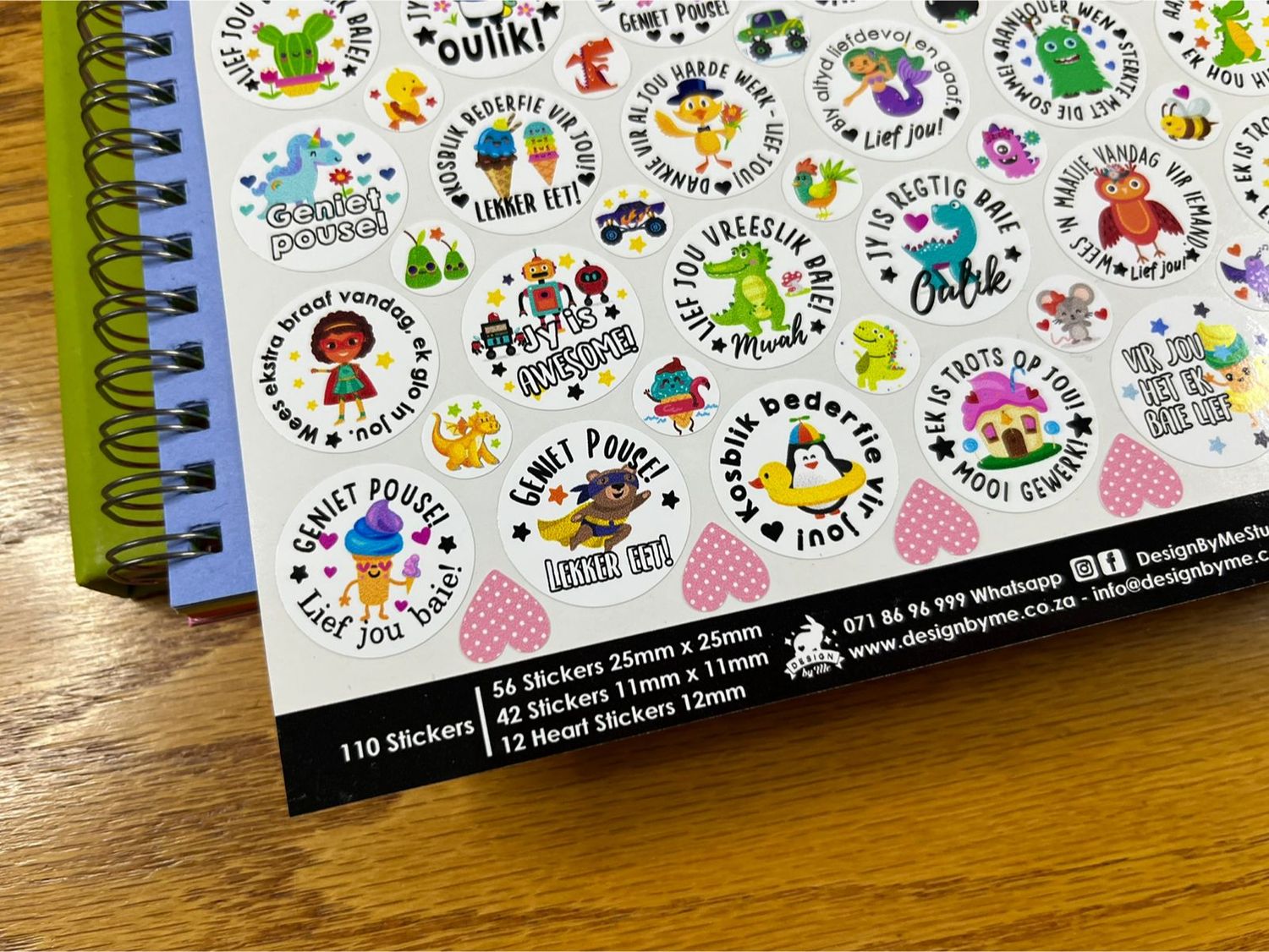 Mixed theme 6 Afrikaans Lunchbox Stickers