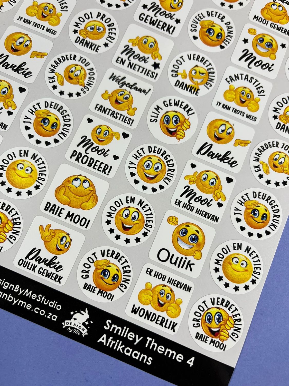 Smiley Emotions Theme 4 Reward Stickers  Afrikaans