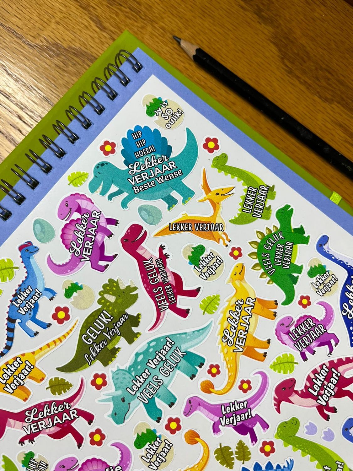Dinosaurs Theme 1 Birthday Gift Stickers Afrikaans