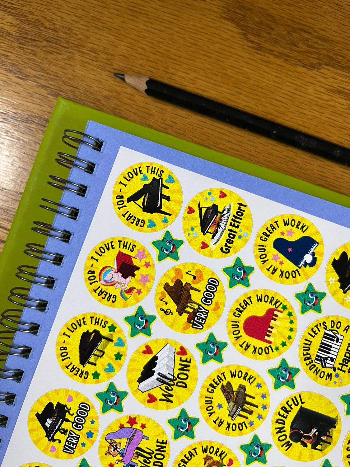 Piano Theme 4  Reward Stickers in English