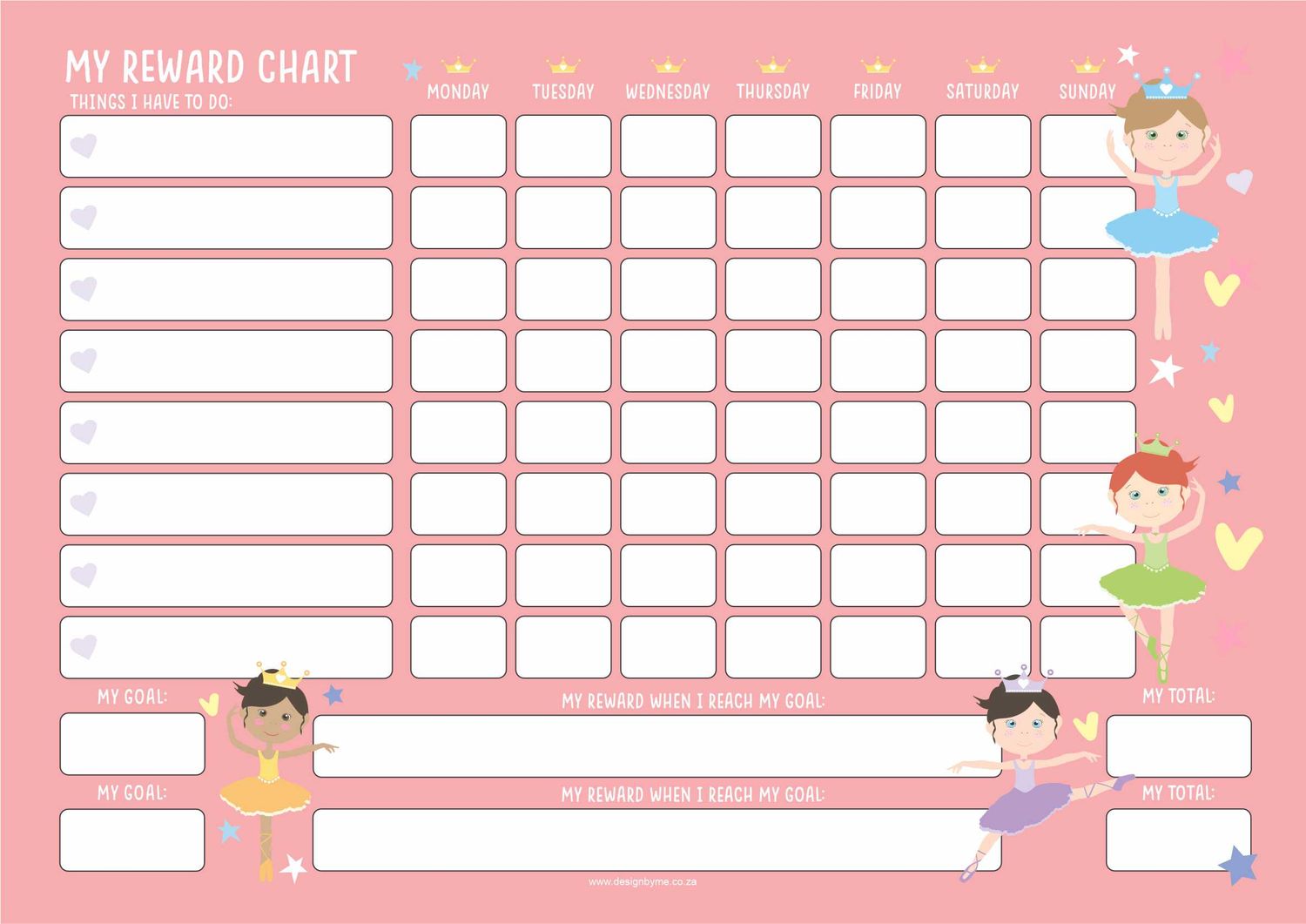 Ballerina Theme 1 Chore Chart English