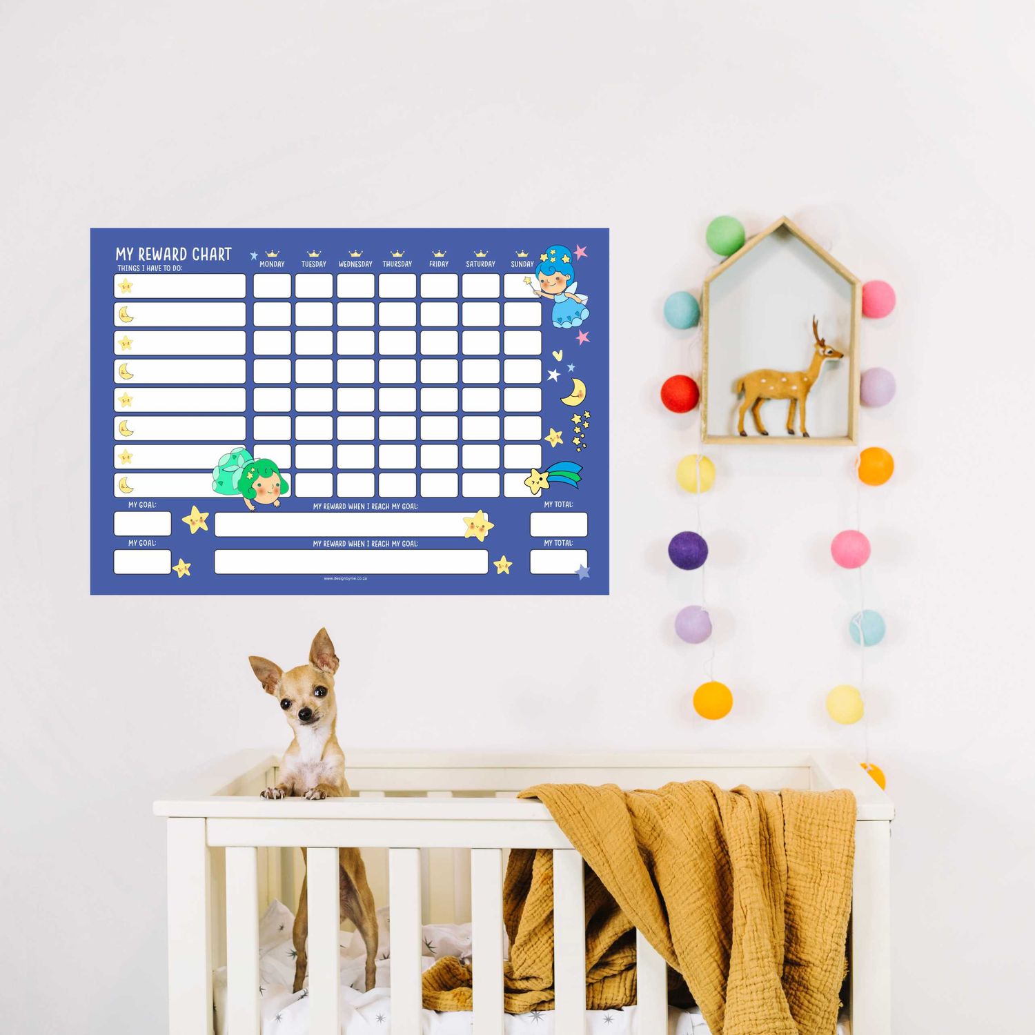 Blue Fairy Theme 1 Chore Chart English