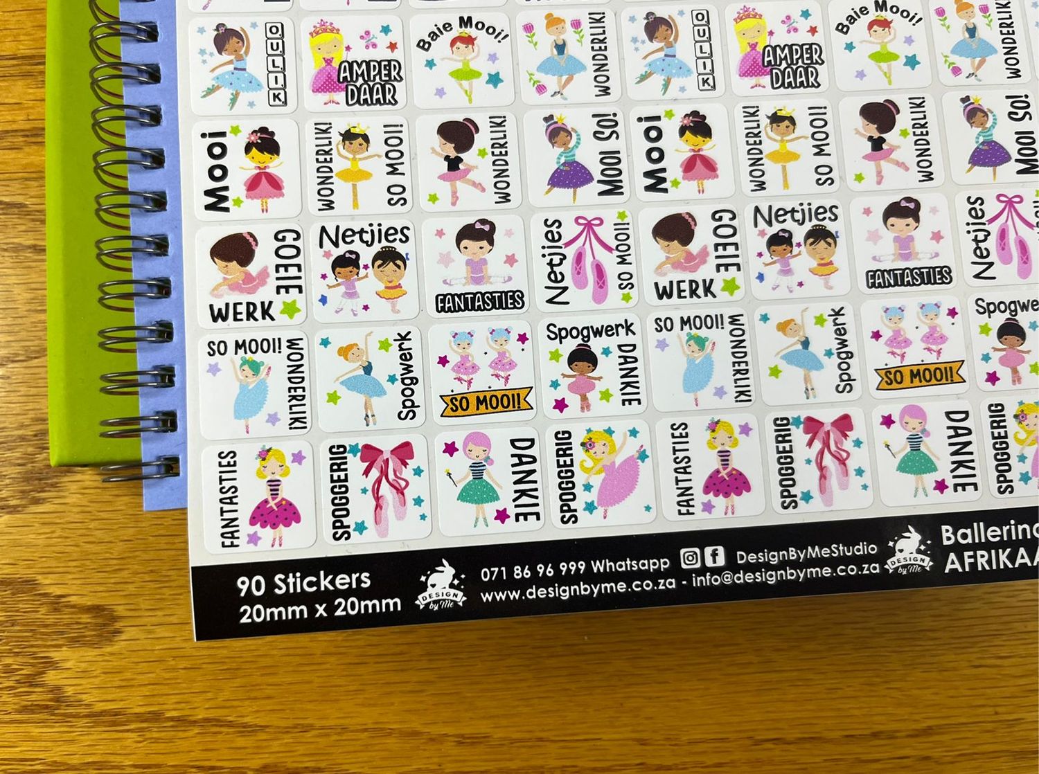 Ballerina Theme 6 - Afrikaans Stickers
