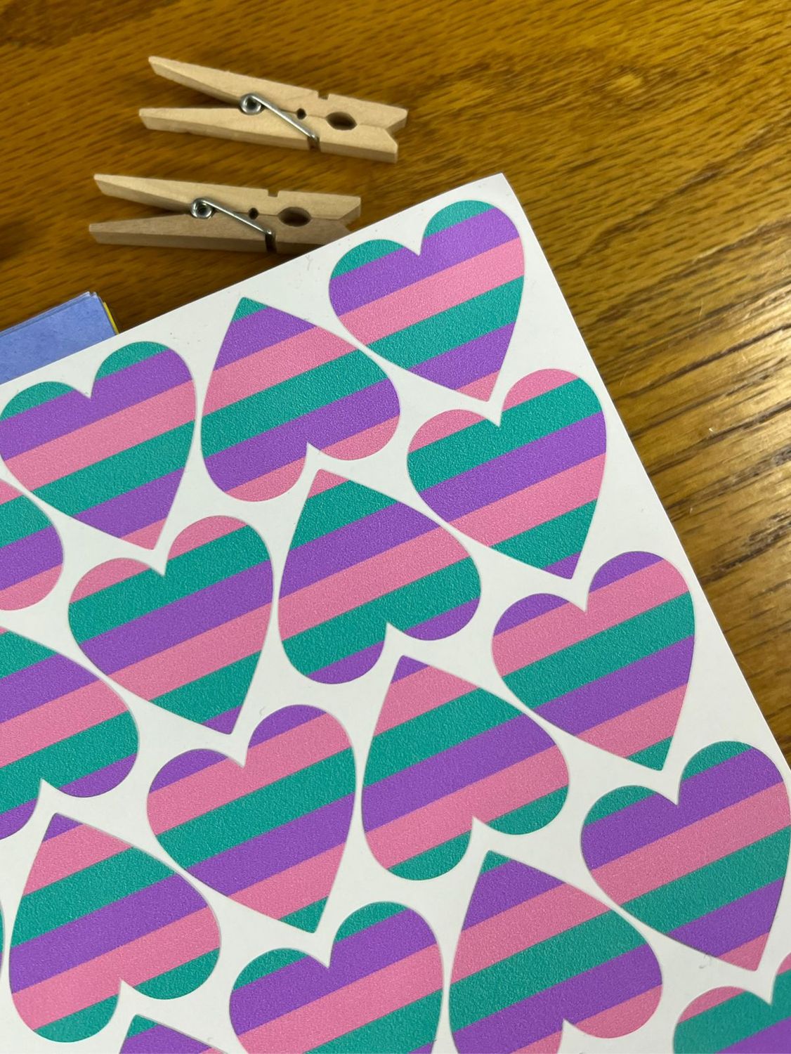 Hearts with stripes Theme 2 - NO WORDS Stickers