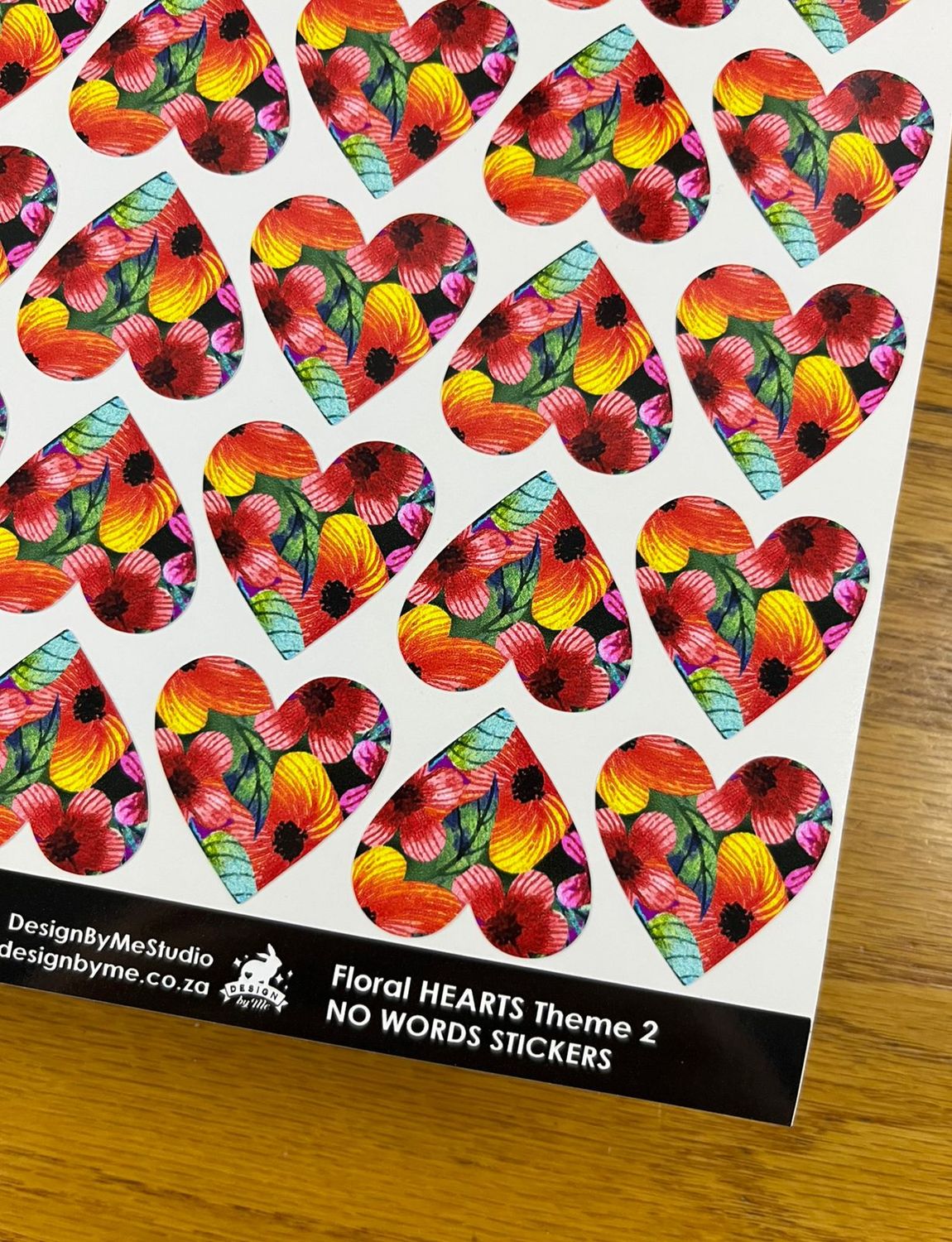 Floral Hearts Theme 2 - NO WORDS Stickers