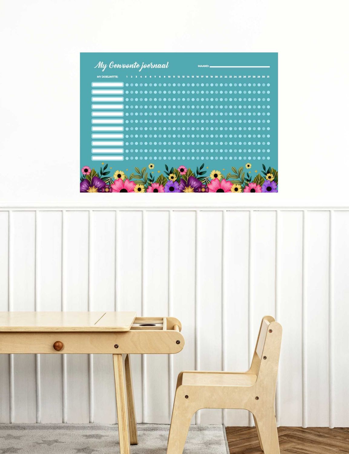 Floral Theme 1 Habit Tracker Reward Chart Afrikaans