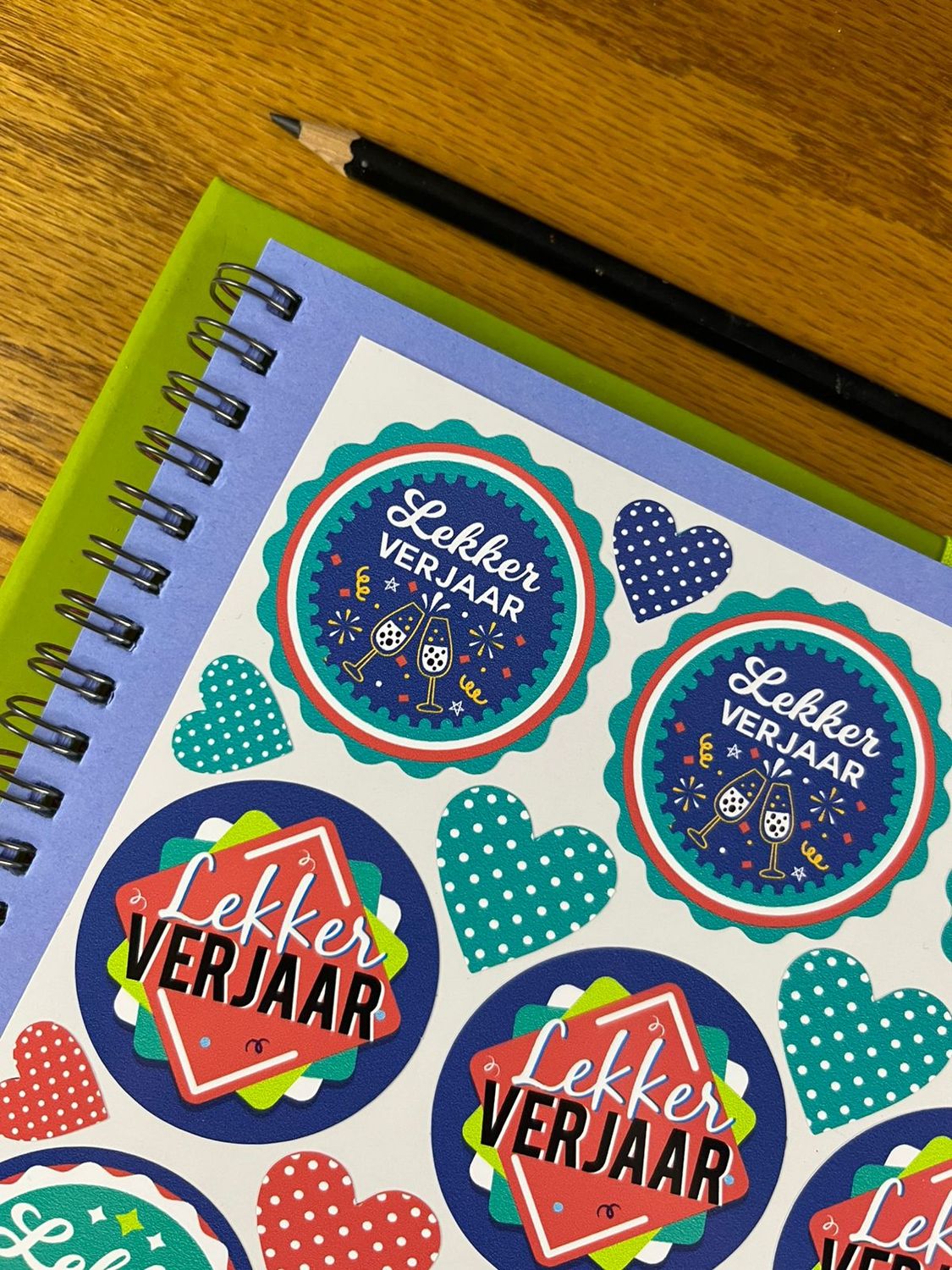 Bubbly Theme 1 Birthday Gift Stickers Afrikaans