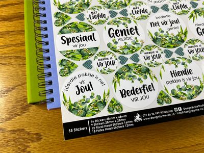 Botanical Theme 1 Gift Stickers in Afrikaans