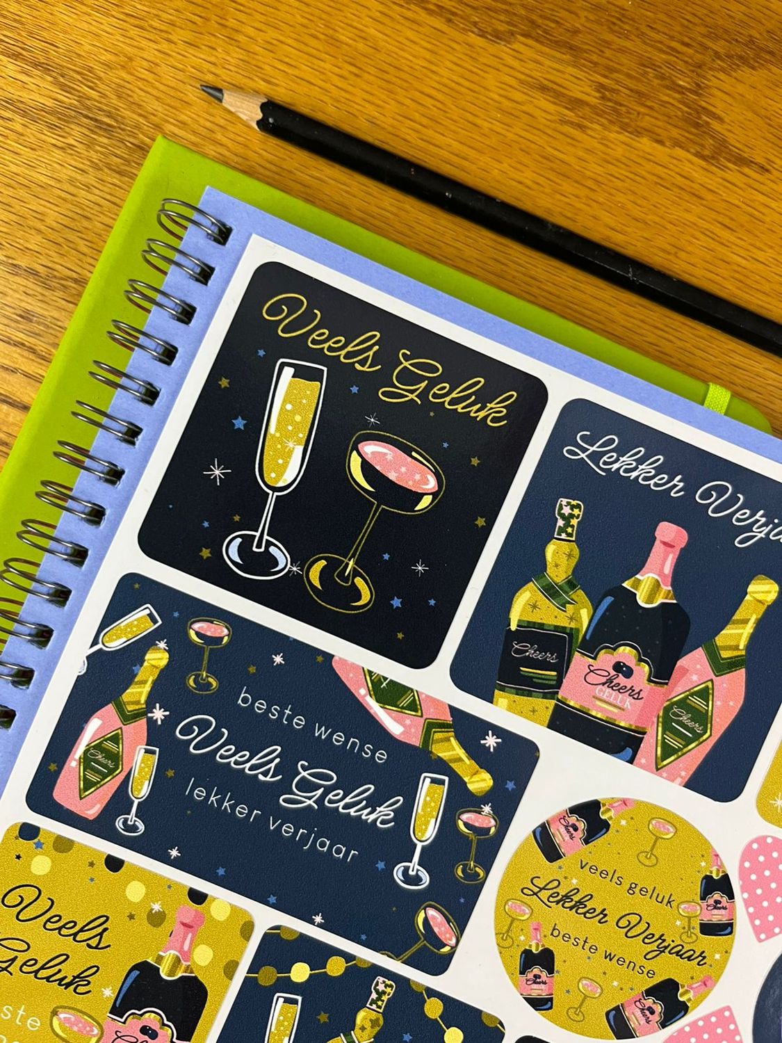 Bubbly Theme 5 Birthday Gift Stickers Afrikaans