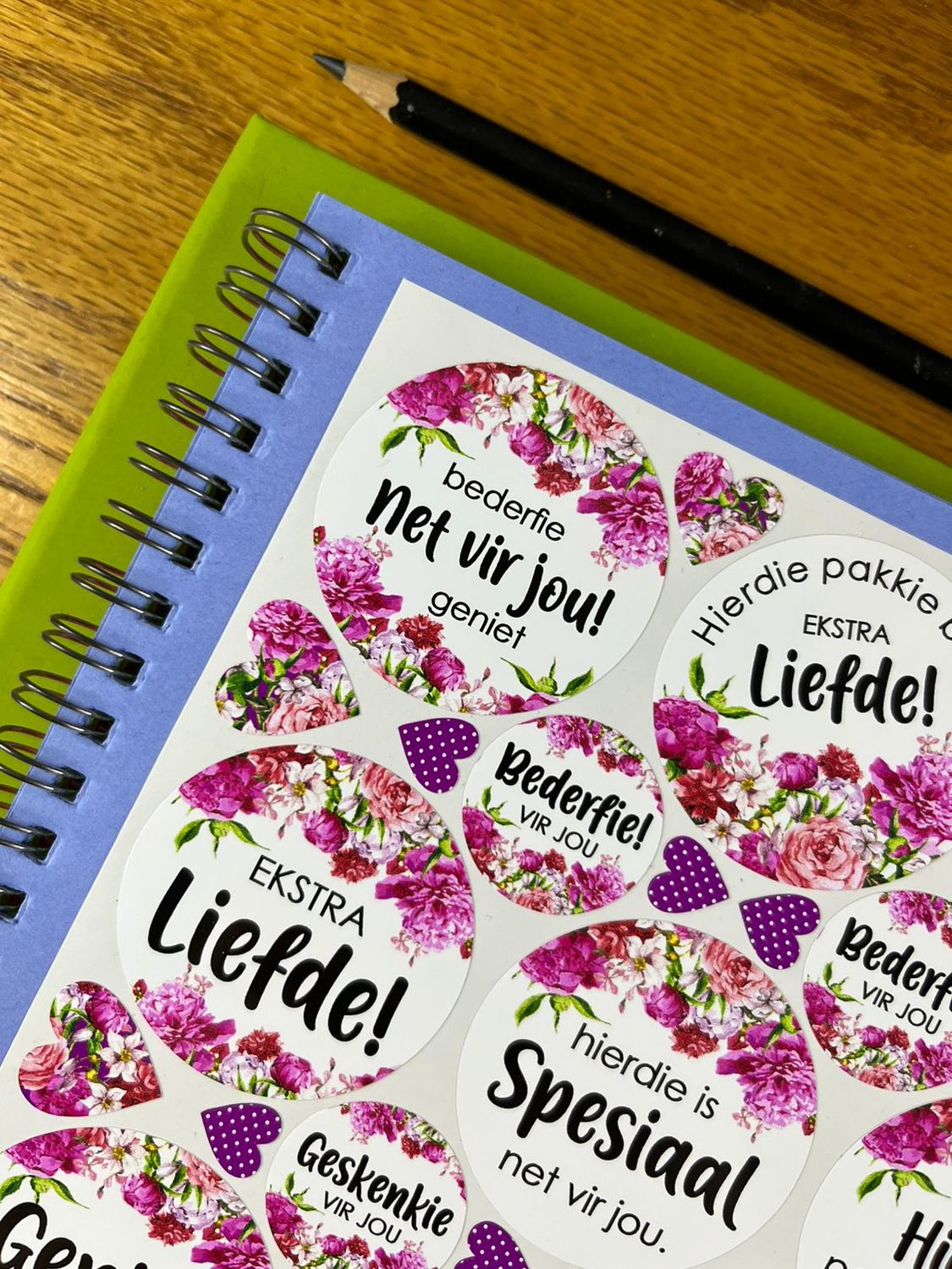 Floral Theme 1 Gift Stickers in Afrikaans