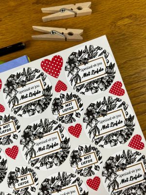 Floral flower Theme 7 Gift Stickers in Afrikaans