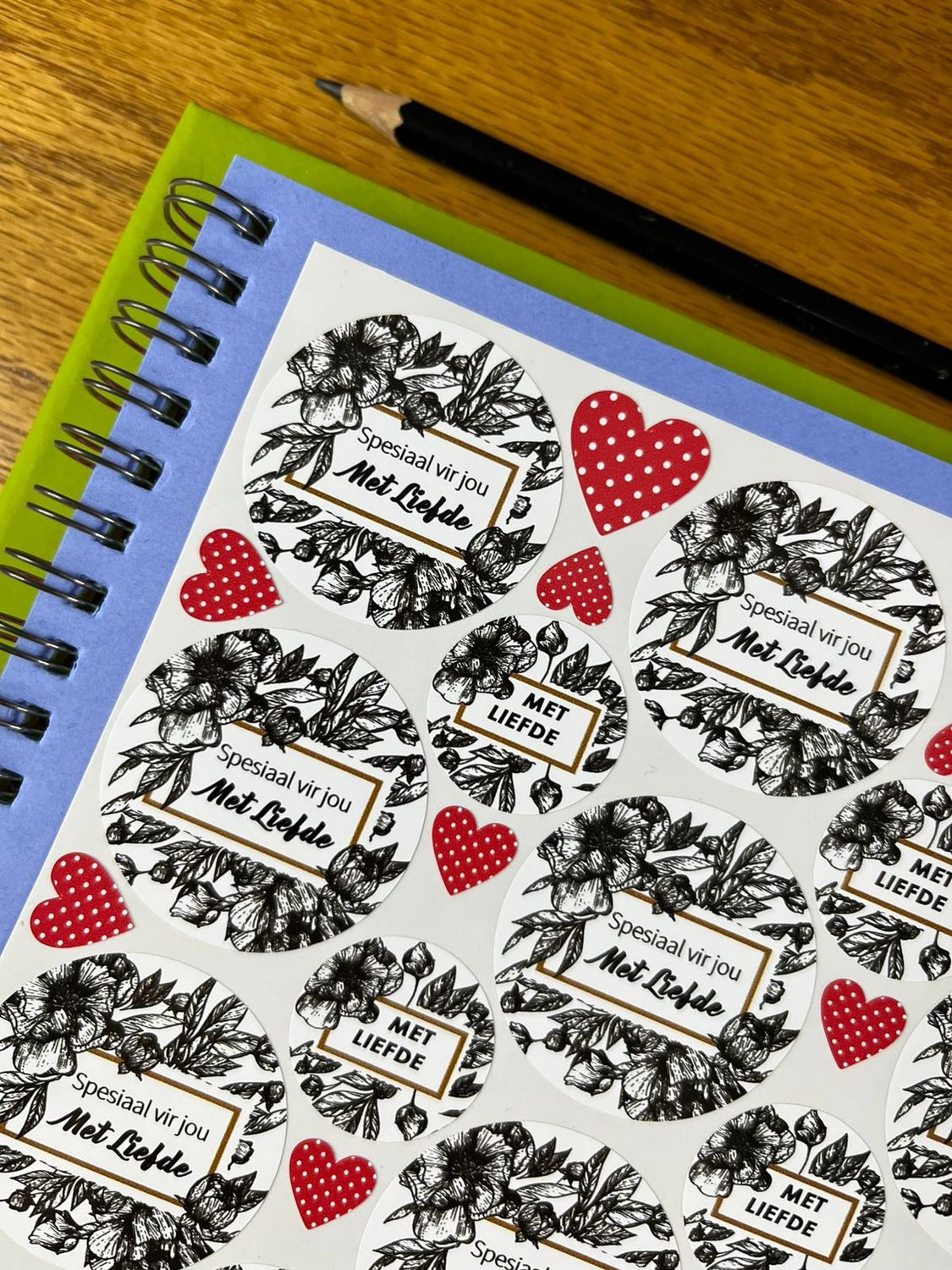 Floral Theme 7 Gift Stickers in Afrikaans