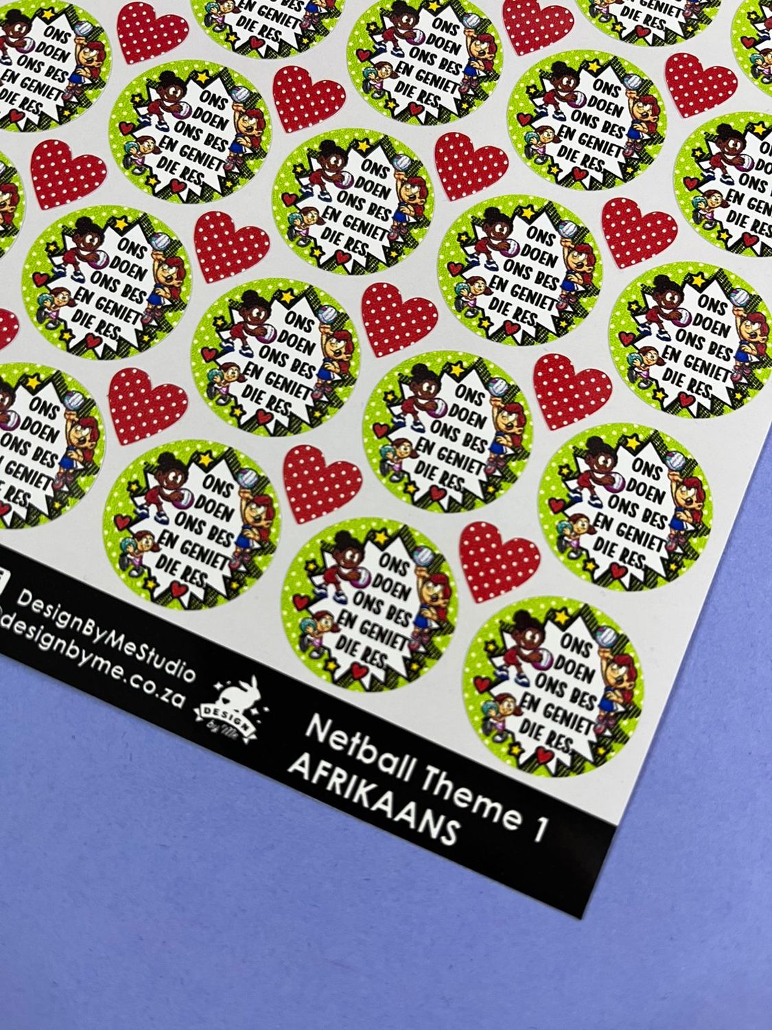 Netball Netbal Theme 1 Stickers in Afrikaans