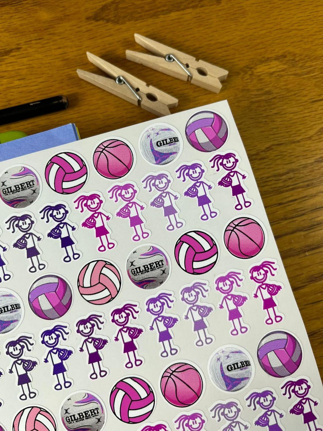 Netball Netbal Theme 5 Stickers in Afrikaans