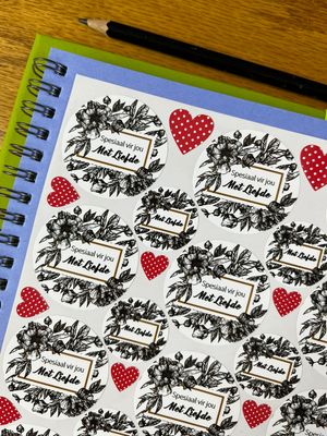 Floral flower themed gift stickers sample sale 22 in Afrikaans