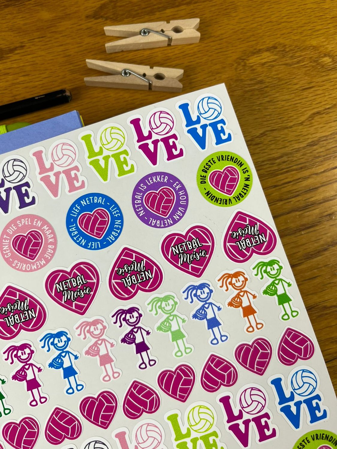 Netball Netbal Theme 4.1 Stickers in Afrikaans