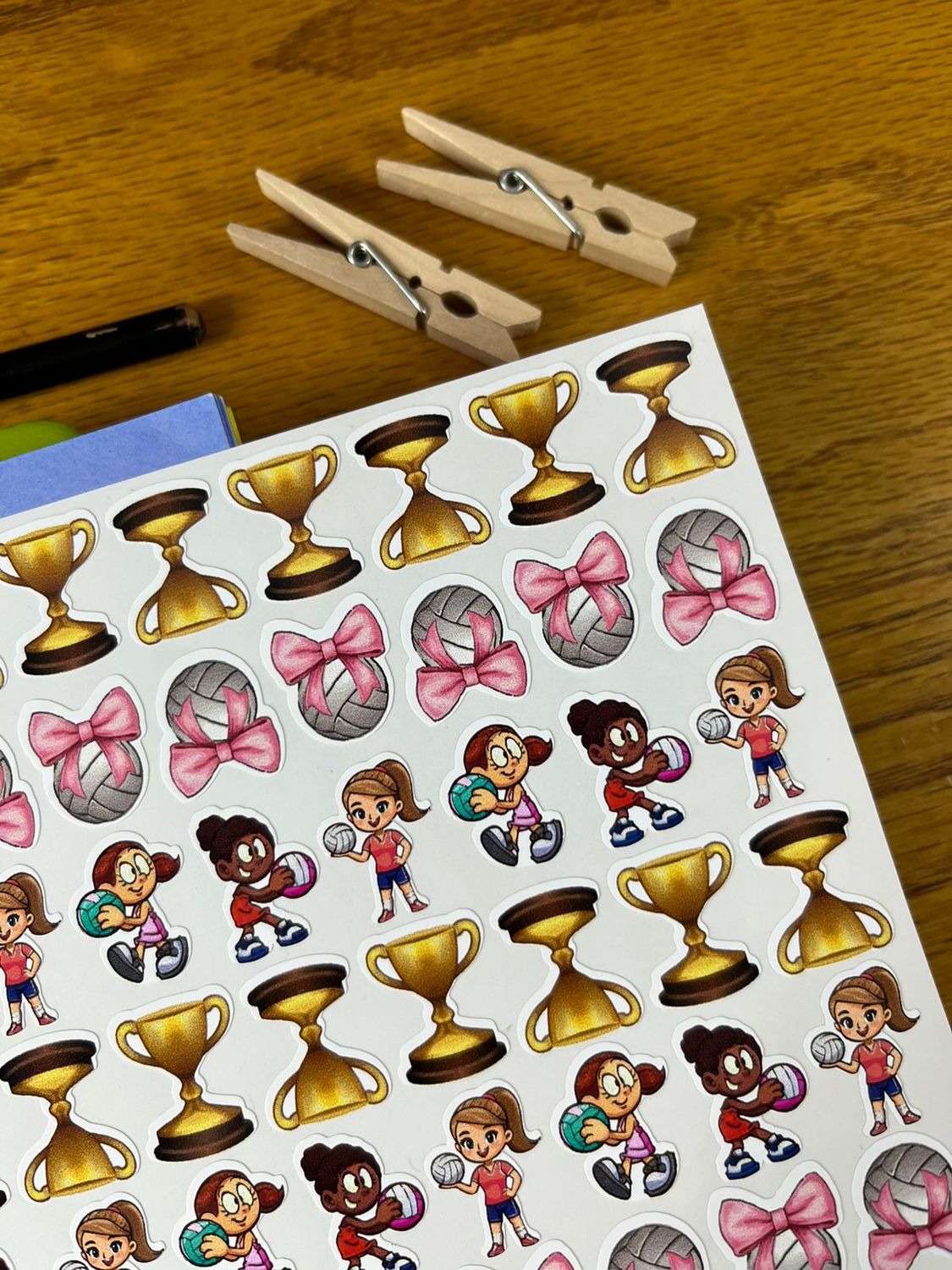 Netball Netbal Theme 6 Stickers in Afrikaans