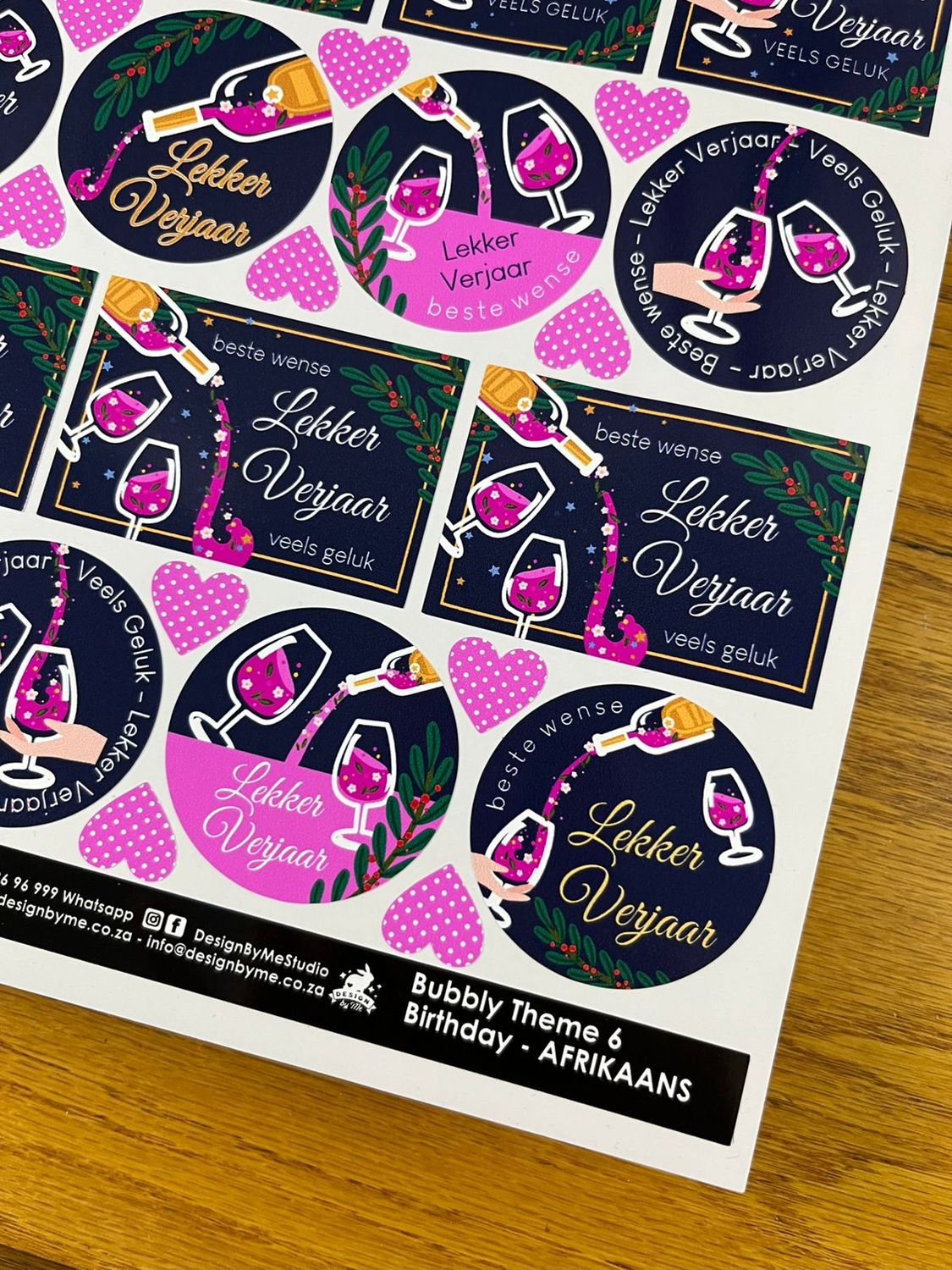 Bubbly themed birthday stickers sample sale 49