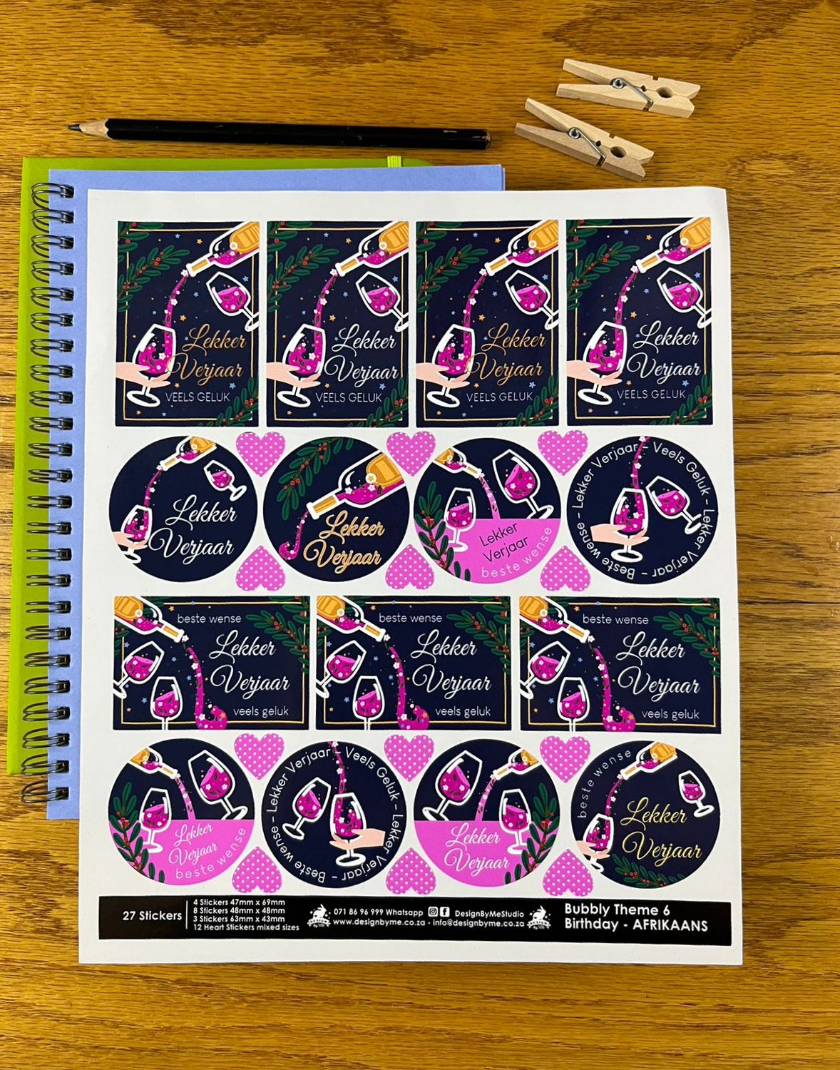 Bubbly themed birthday stickers sample sale 49
