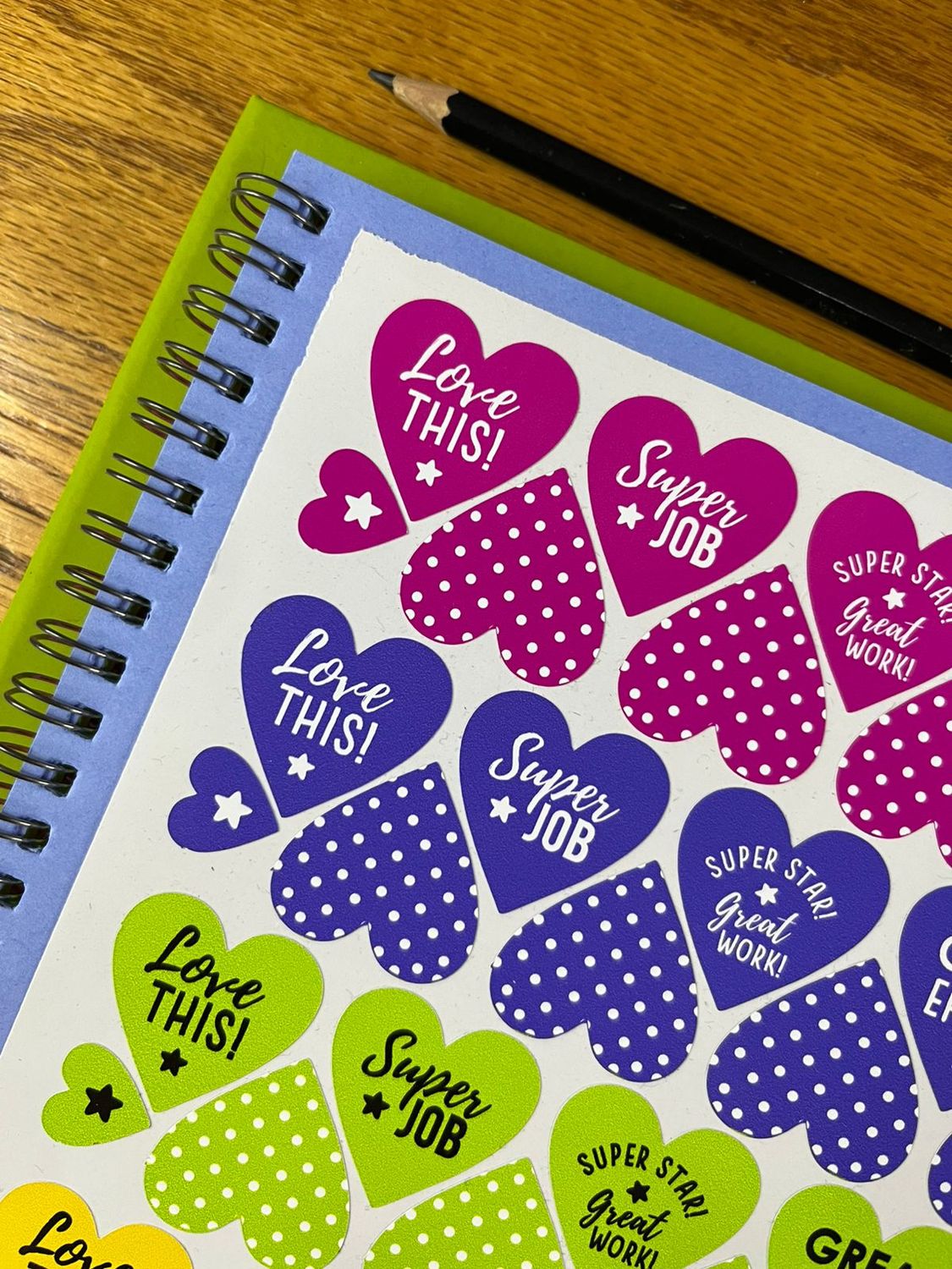 Hearts Themed Reward stickers sample sale 34 English