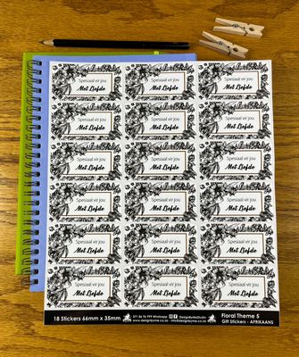 Floral flower themed gift stickers sample sale 19 in Afrikaans