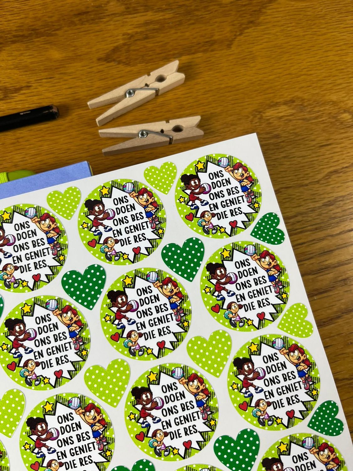 Netball Netbal Theme 2 Stickers in Afrikaans