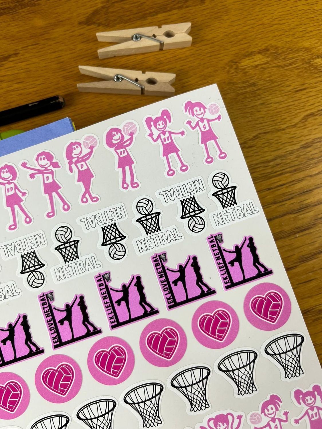 Netball Netbal Theme 3.1 Stickers in Afrikaans