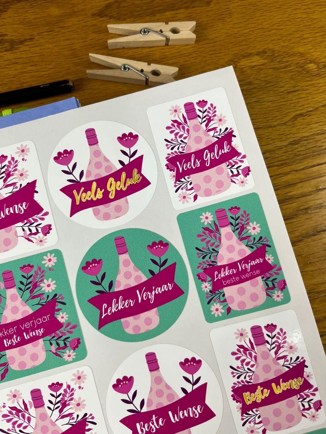 Bubbly themed birthday stickers sample sale 50