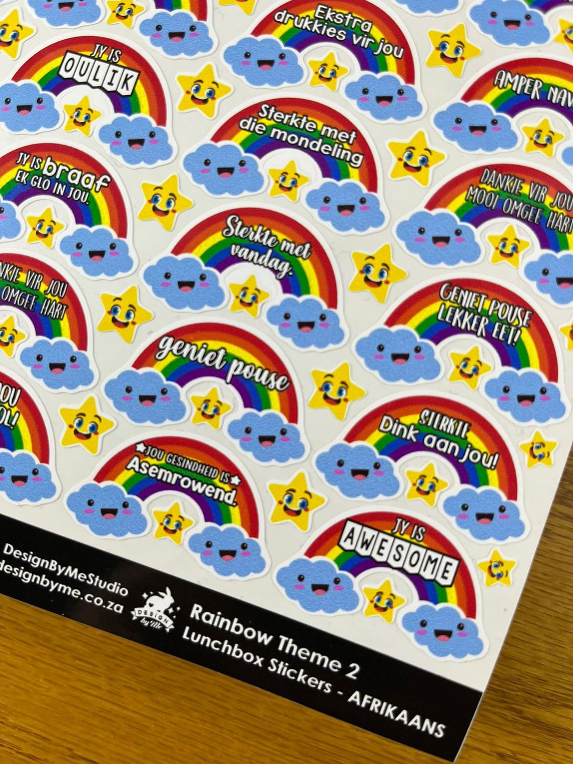 Rainbow theme lunchbox stickers Sample Sale 65
