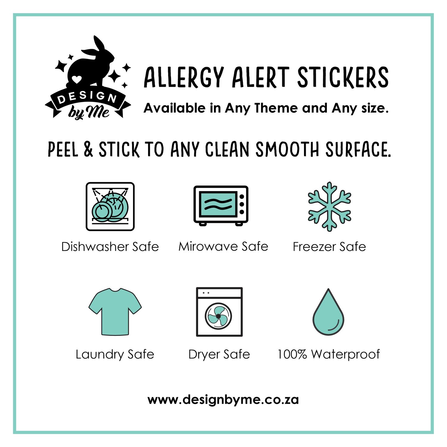 CUSTOM MADE Allergy Alert label Stickers