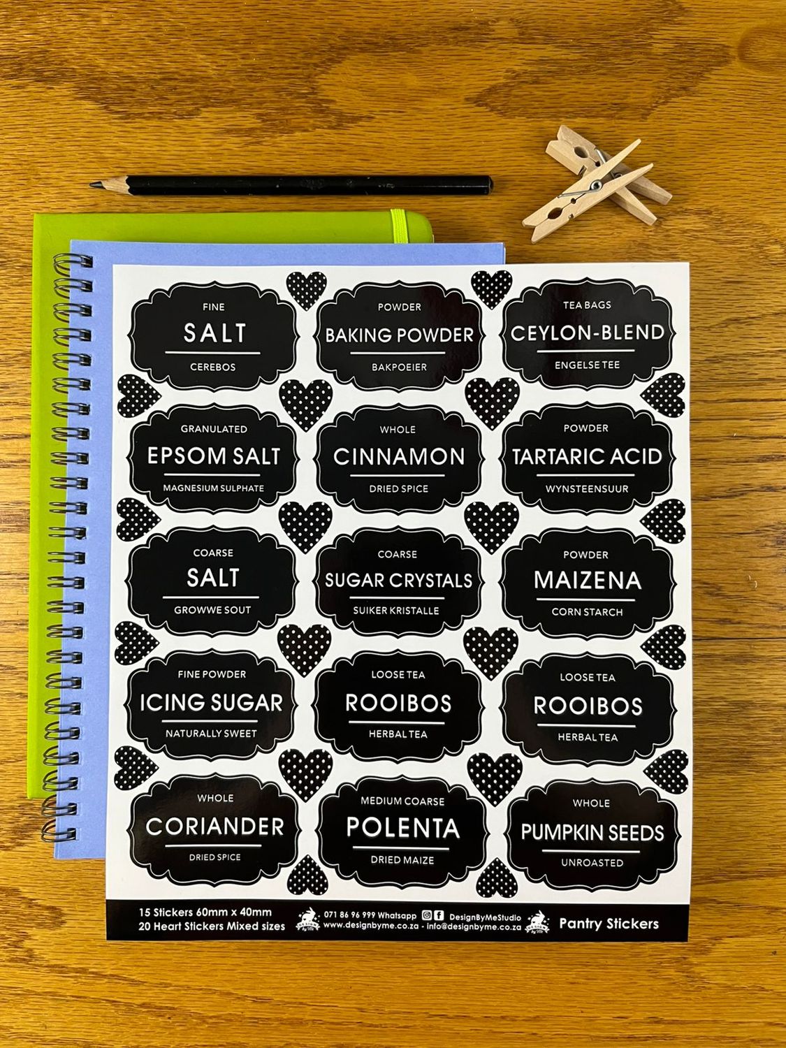 60mm x 40mm size Pantry Stickers