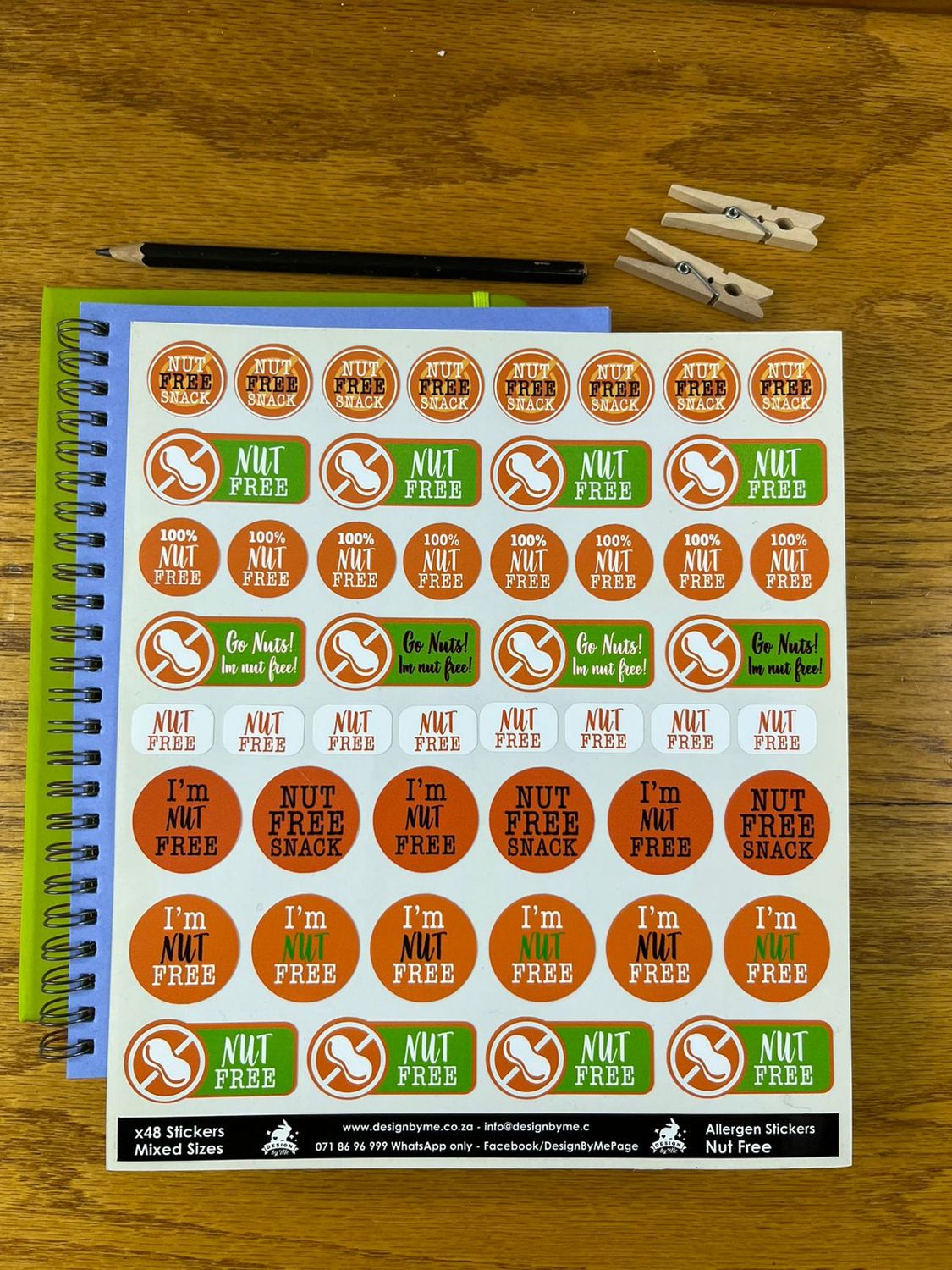 Nut Free Food Stickers Allergen Stickers Sample Sale 144