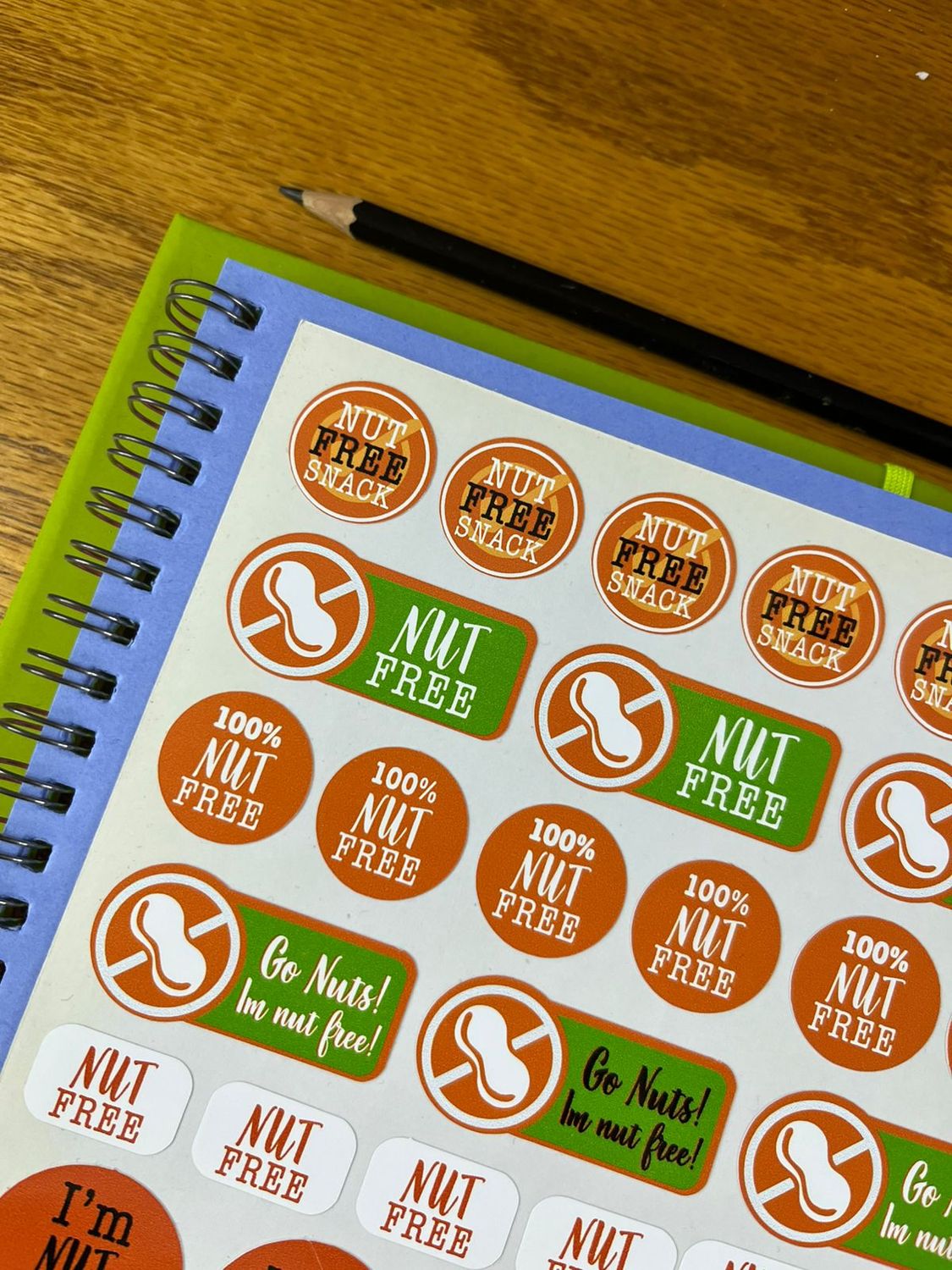 Nut Free Food Stickers Allergen Stickers Sample Sale 144