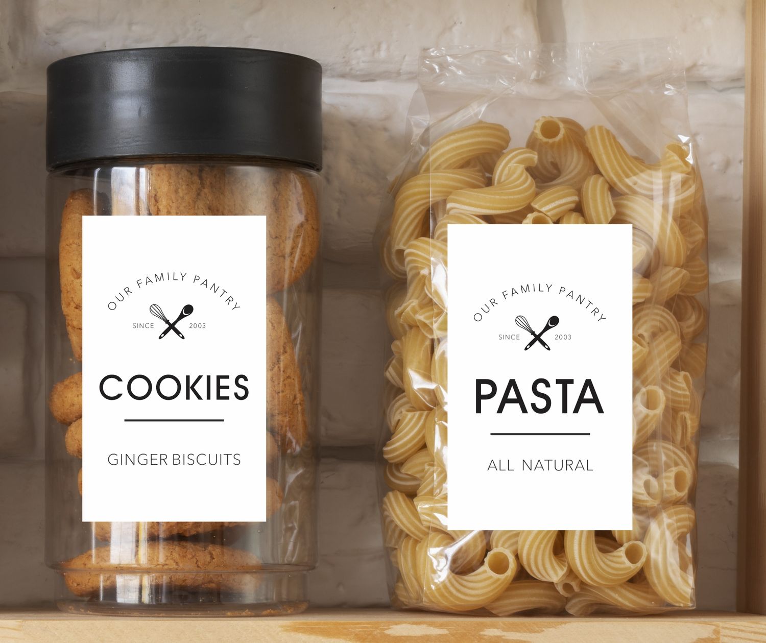 60mm x 100mm size Pantry Stickers