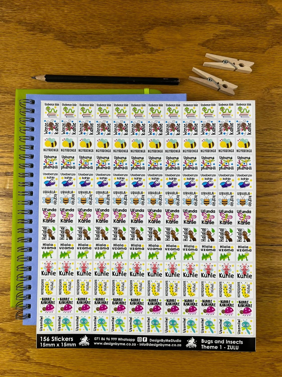 Bugs and insects Reward Stickers Sample Sale 69 - Zulu