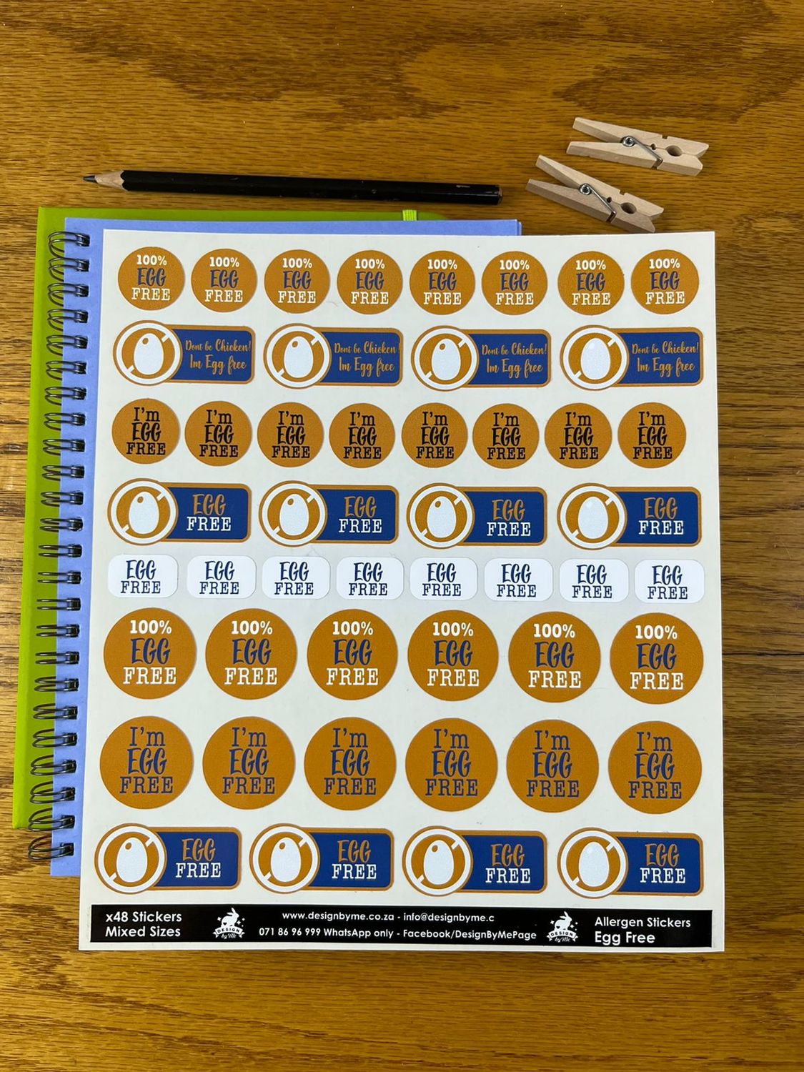 Egg Free Food Stickers Allergen Stickers Sample Sale 135