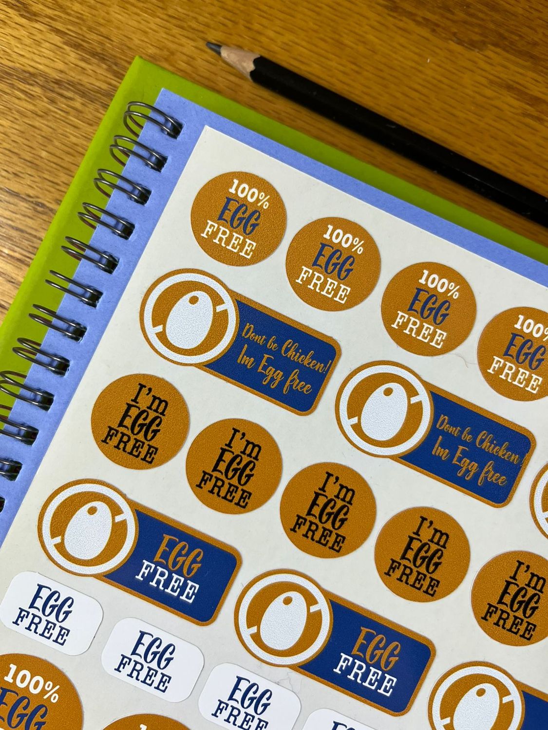 Egg Free Food Stickers Allergen Stickers Sample Sale 135