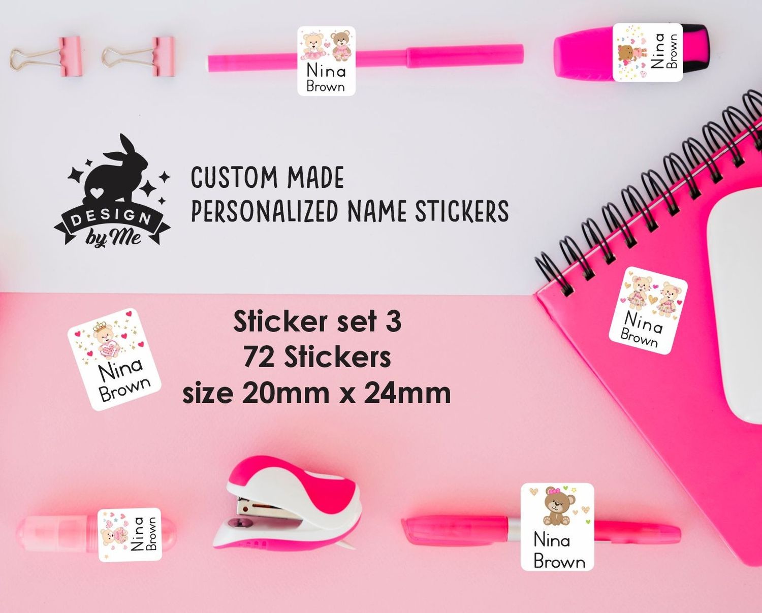 ANY theme - Sticker set 3 Personalised name Stickers