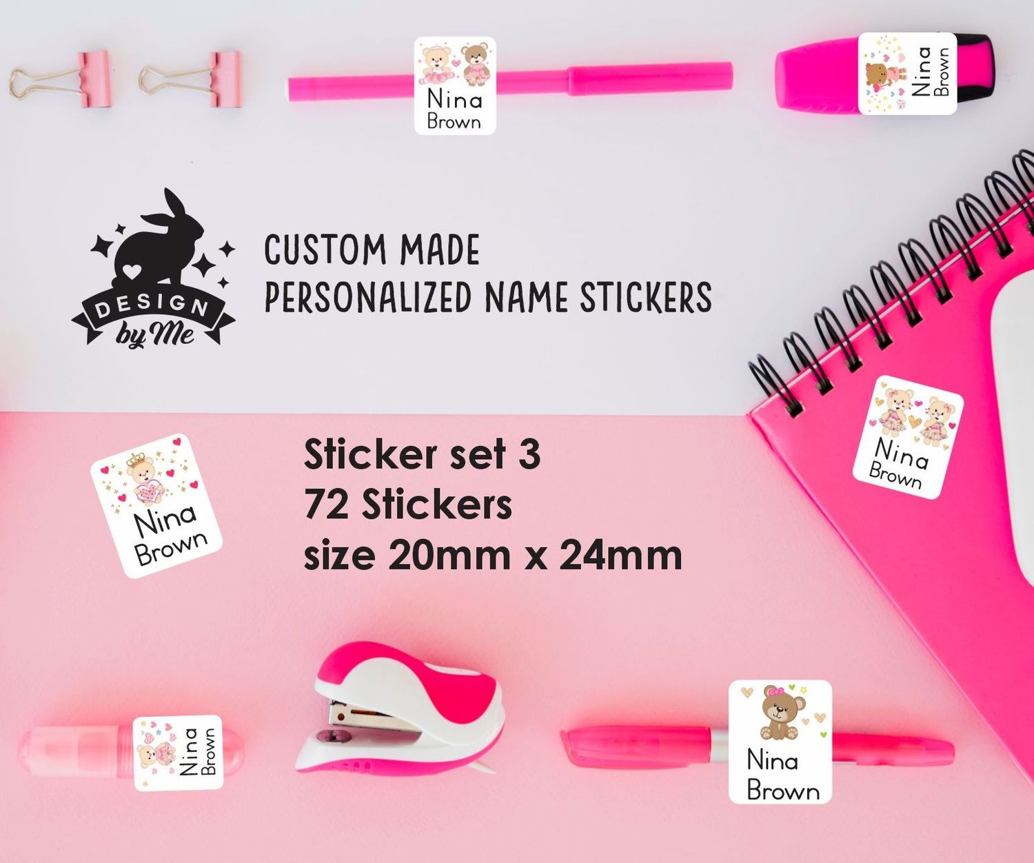ANY theme - Sticker set 3 Personalised name Stickers