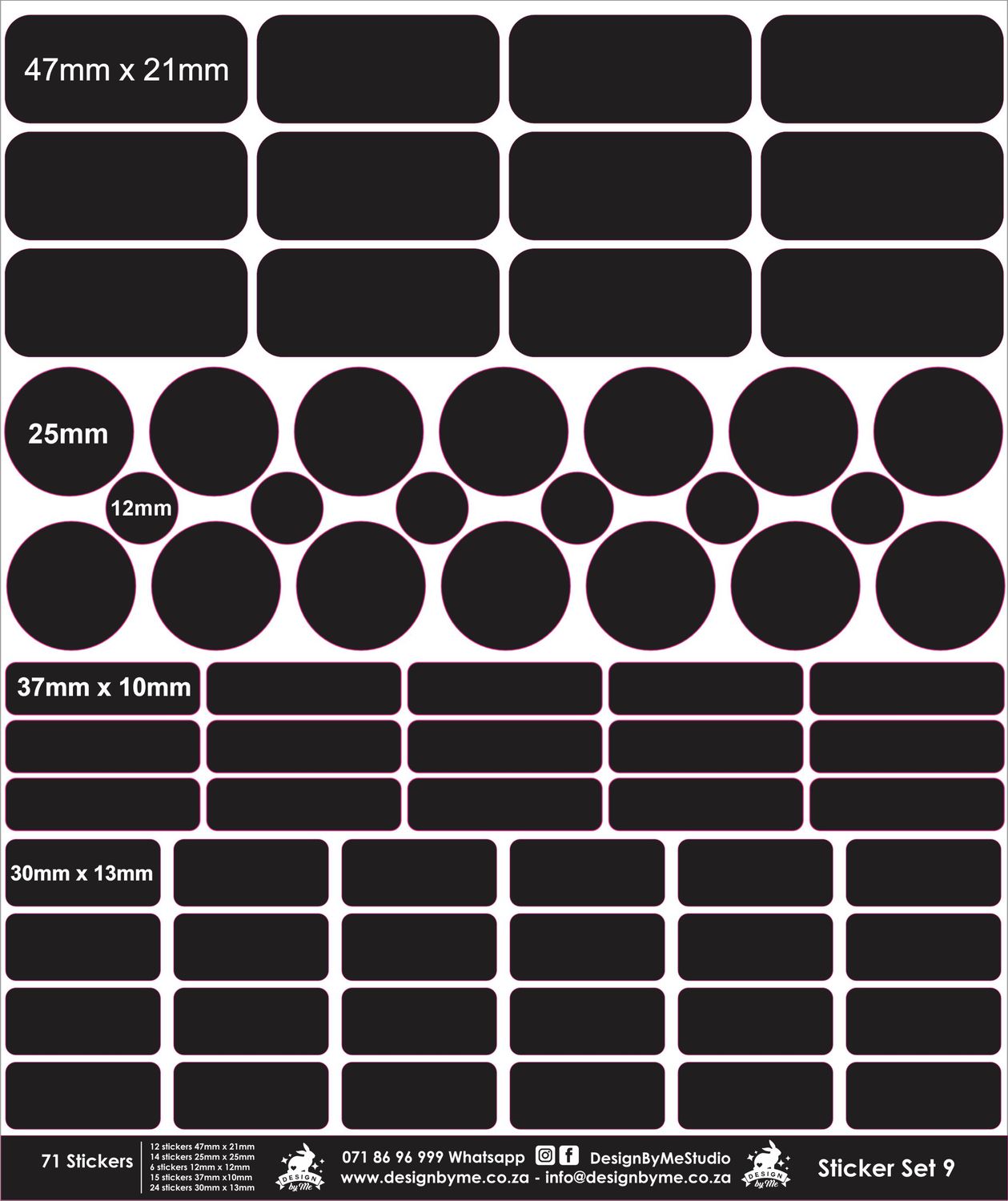 ANY theme - Sticker set 9 Personalised name Stickers