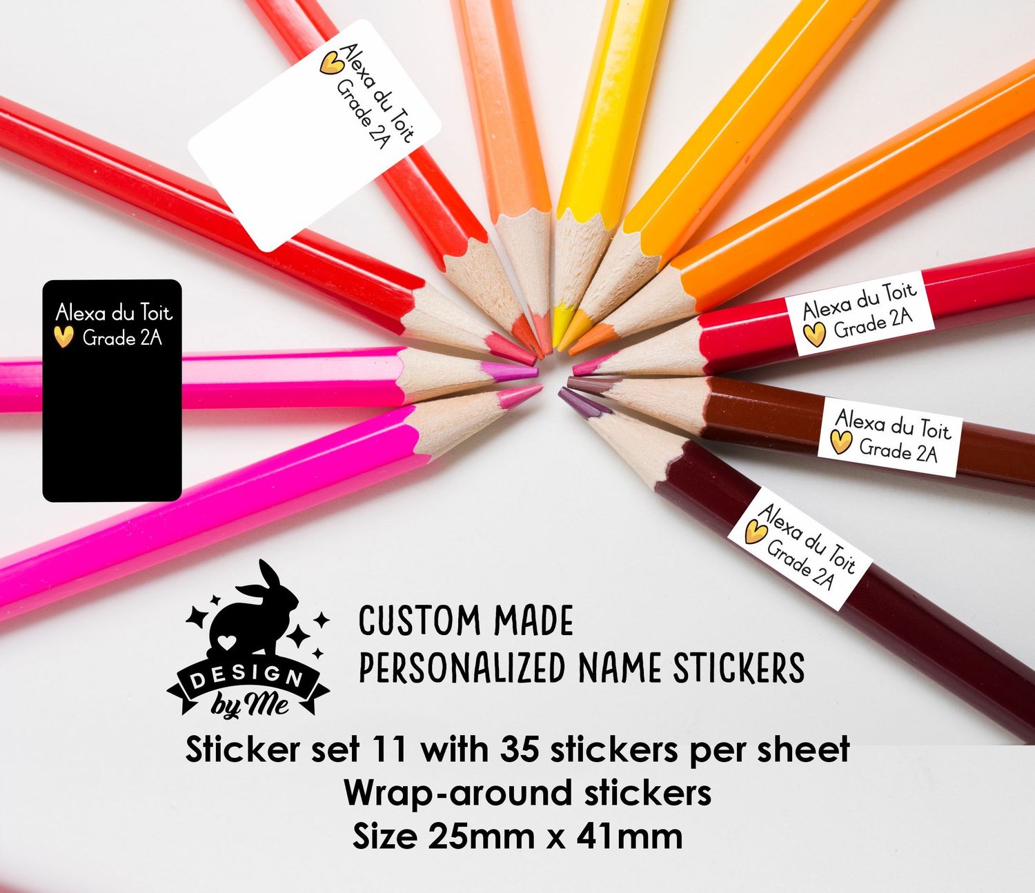 ANY theme - Wrap Around Personalised name Stickers -  Sticker set 11