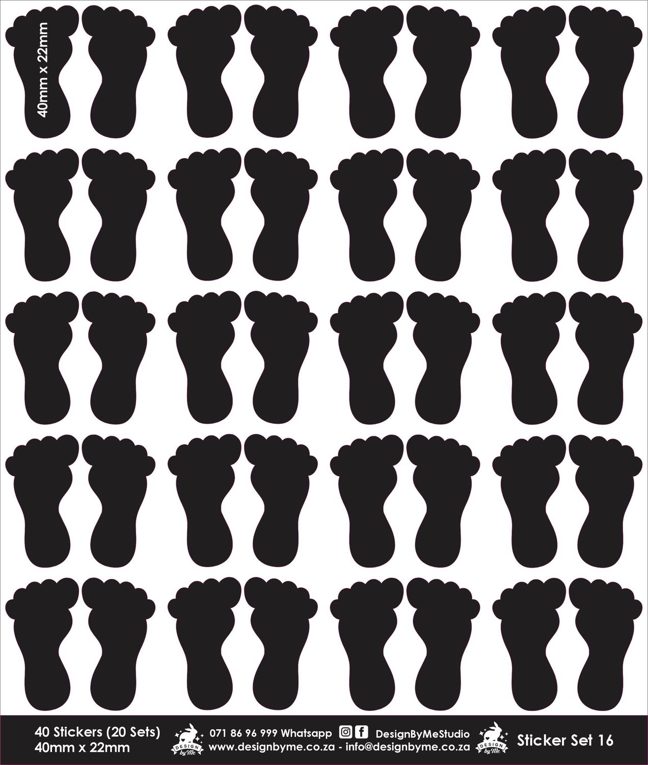 ANY theme - Sticker set 16 Feet shaped Personalised name Stickers for shoes