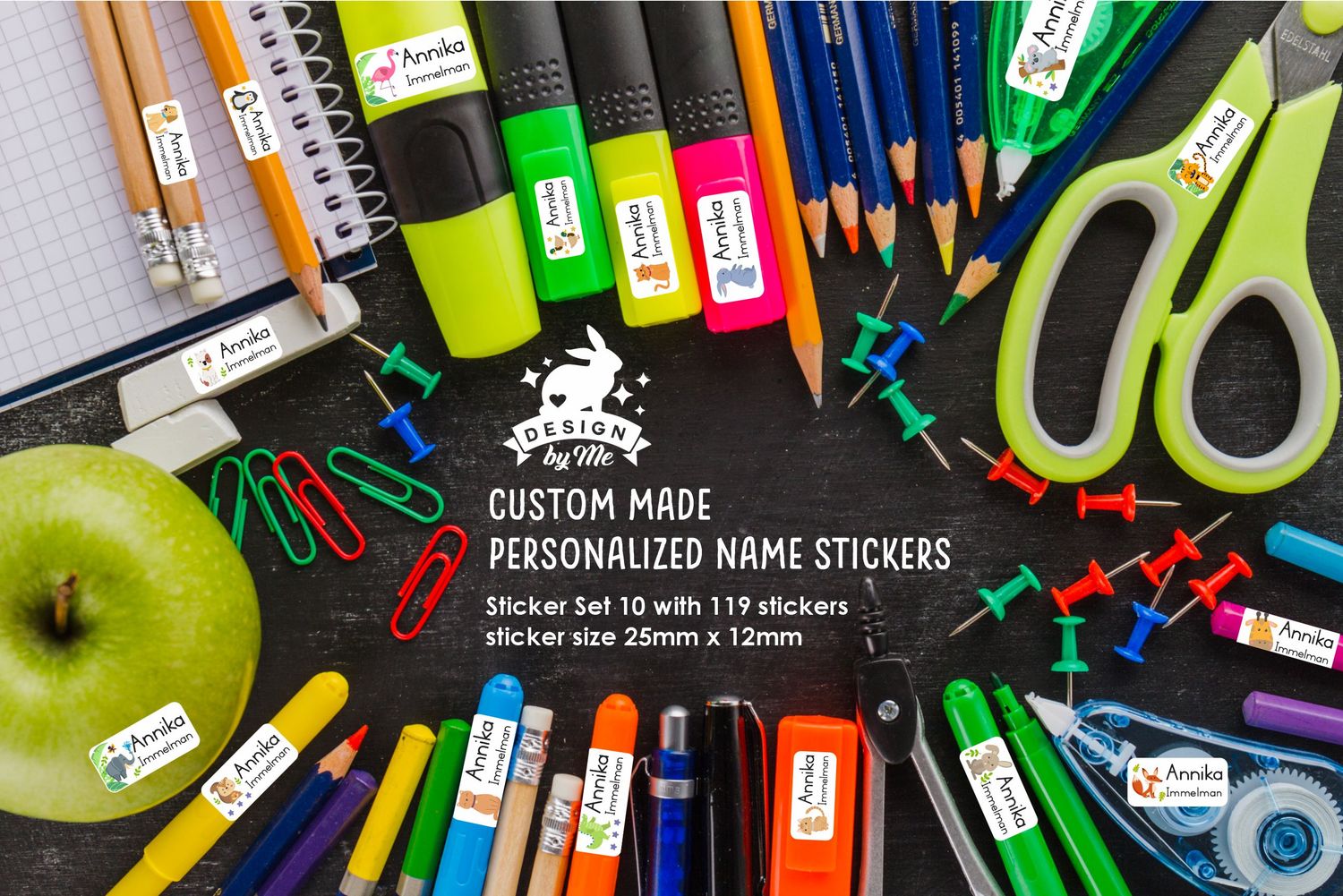 ANY theme -  Personalised name Stickers - Sticker set 10